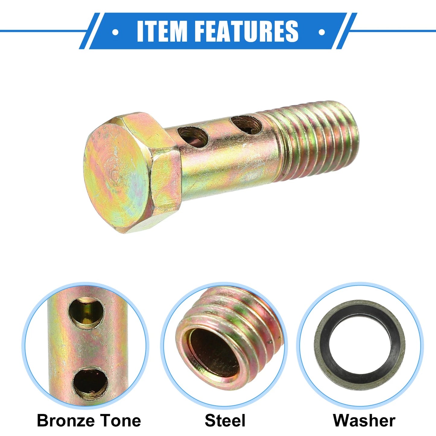 Set of 1 Turbo Brake Line Fitting Adapter for Car M10x1.5 (38mm)