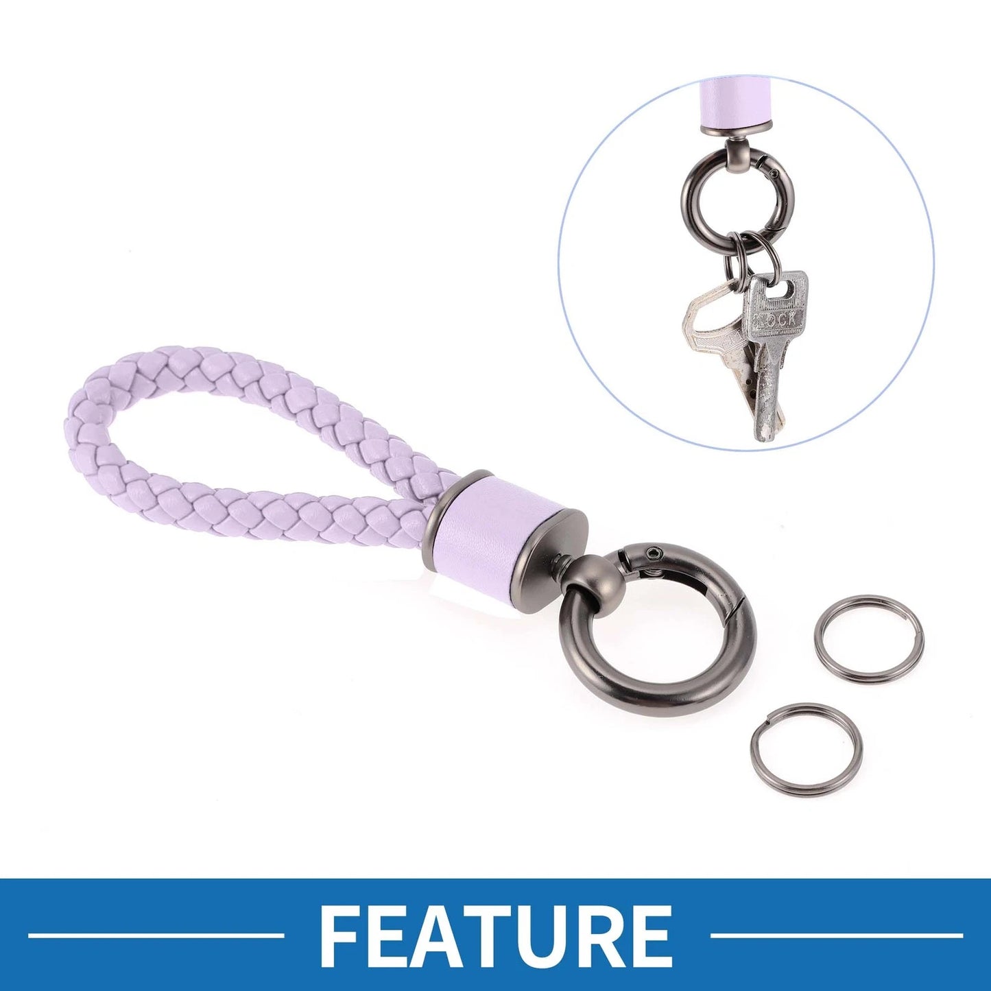 Car Keychain with Ring Light Purple (1 Pcs)