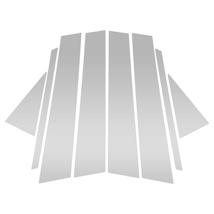 Set of 8 Door Pillar Window Trim for VW Polo (2019–2023) Silver Tone