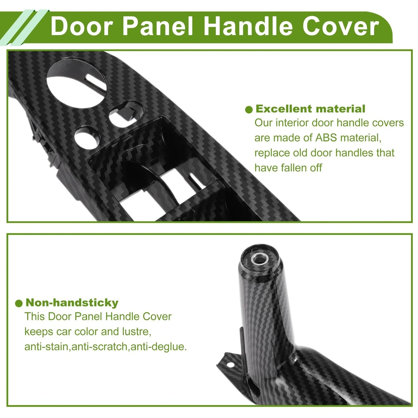 Door Panel Handle Trim Cover for BMW X5 E70 (2007 - 2013) Carbon Fiber Black