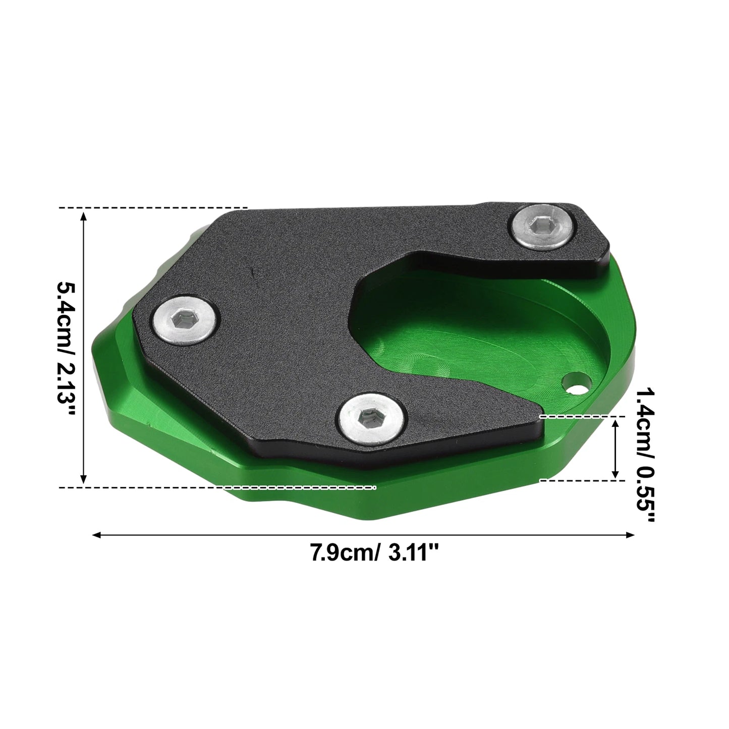 Set of 1 Kickstand Pad for Kawasaki Z900RS (2018–2022) Green Aluminum Alloy