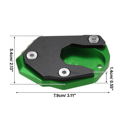 Set of 1 Kickstand Pad for Kawasaki Z900RS (2018–2022) Green Aluminum Alloy