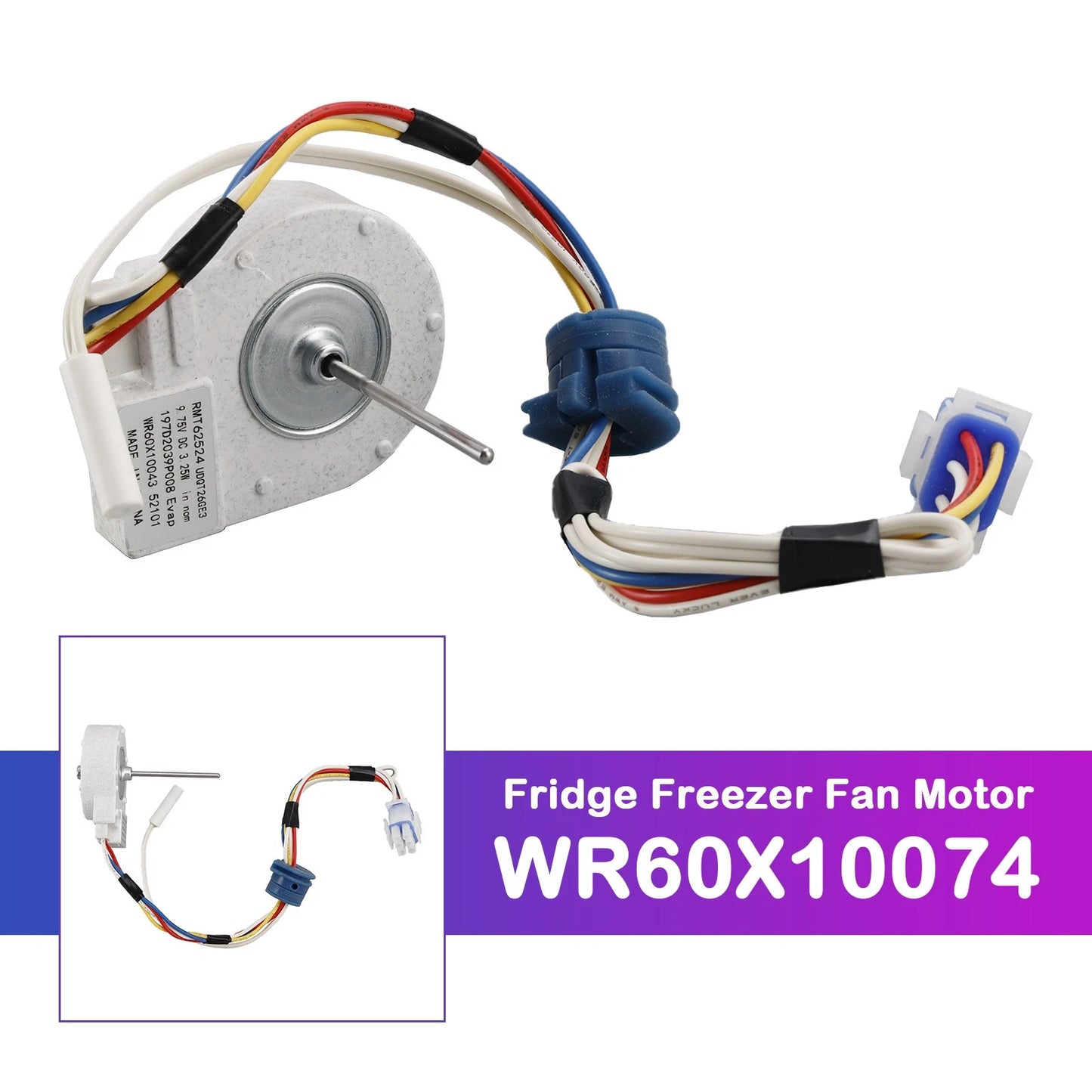 Evaporator Fan Motor WR60X10074 for GE Hotpoint Refrigerator (–)
