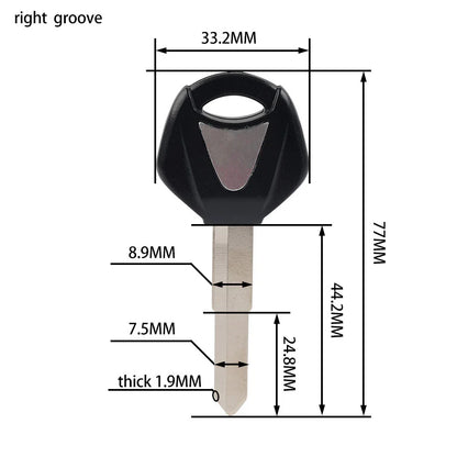 Uncut Blank Key for Yamaha YZF R1 R6 YZF600 FZ1 FZ6 MT07 MT09