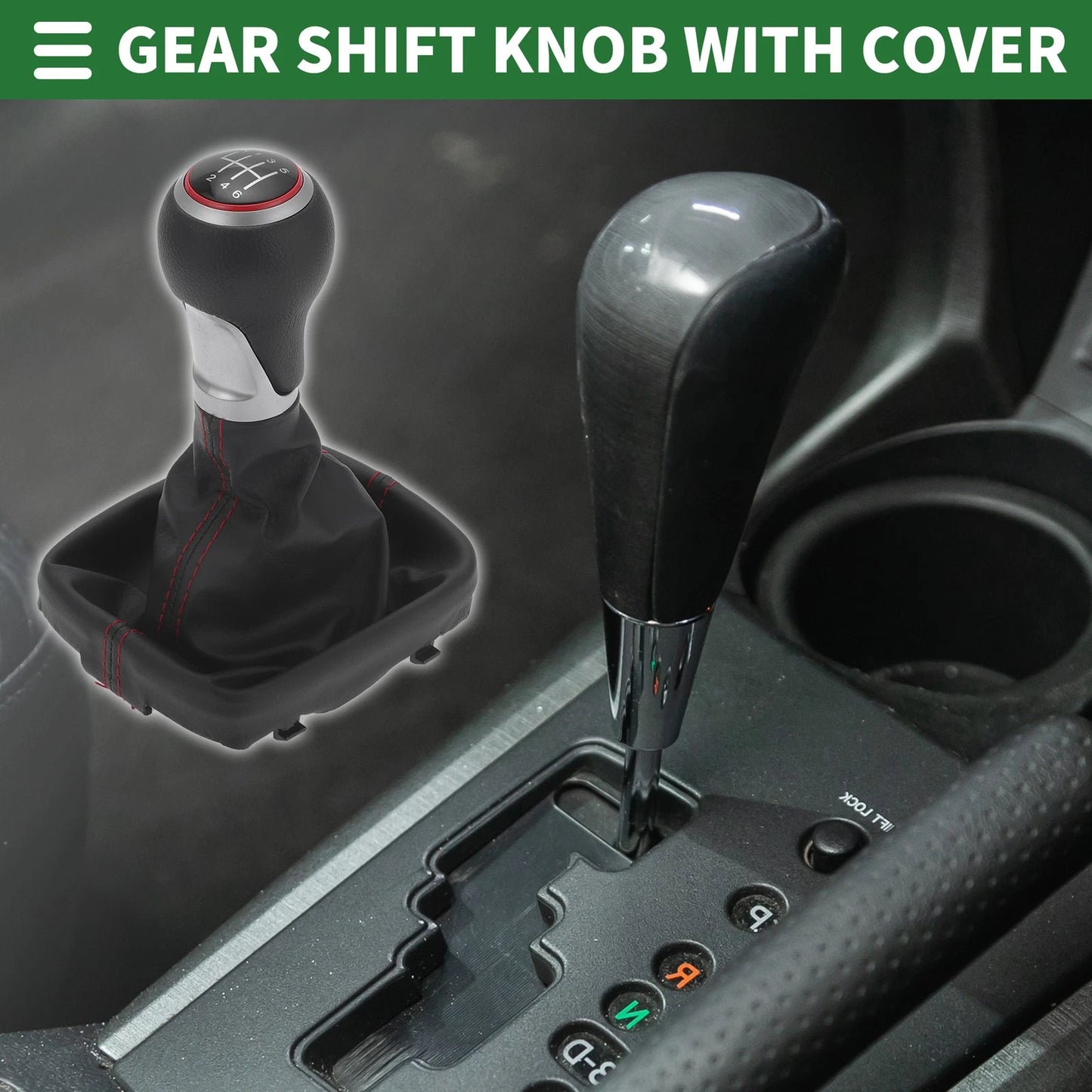 6 Speed Shift Knob with Cover for Audi A3 8P (2003–2013) Matte Red Black