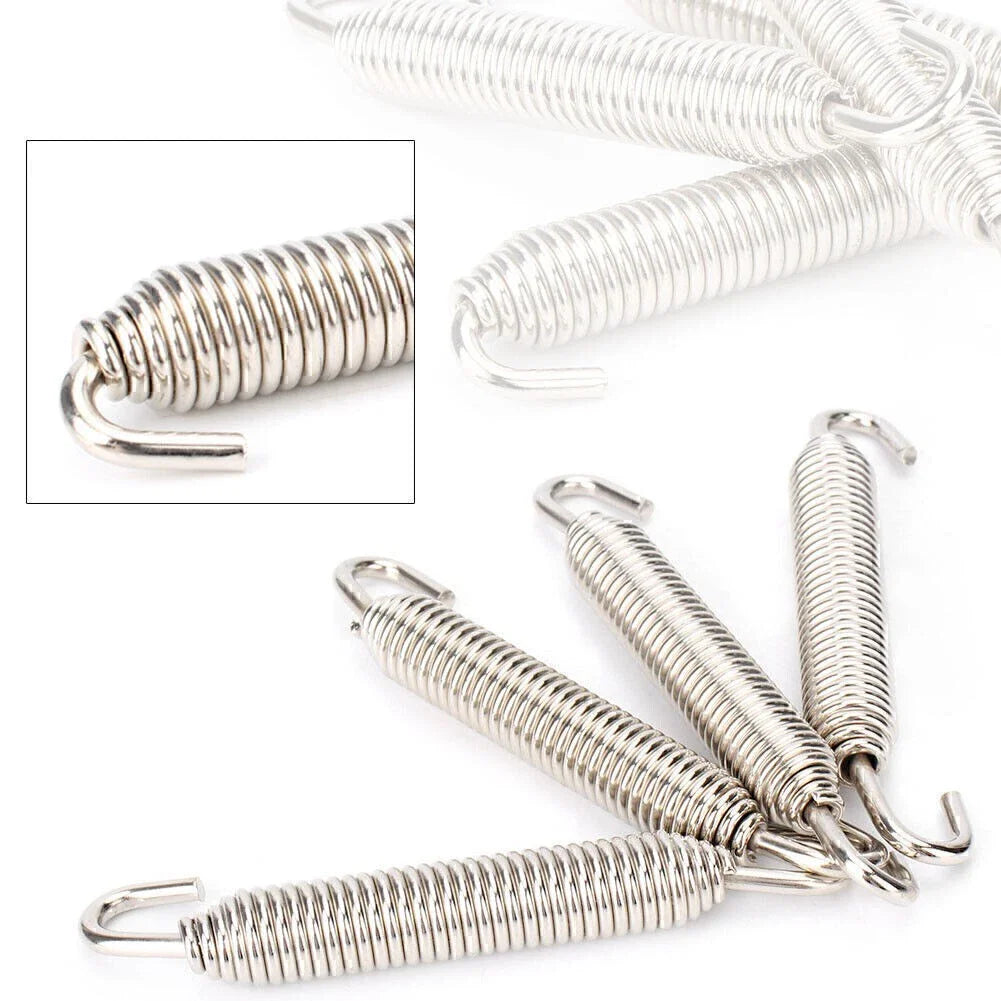 4PC Silver Universal Long Outlaw Racing Stainless Header Exhaust Springs 83mm