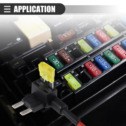 Set of 10 Mini Fuse Taps w/ 10pcs 10A 20A ATM APM Blade Fuses for Automotive
