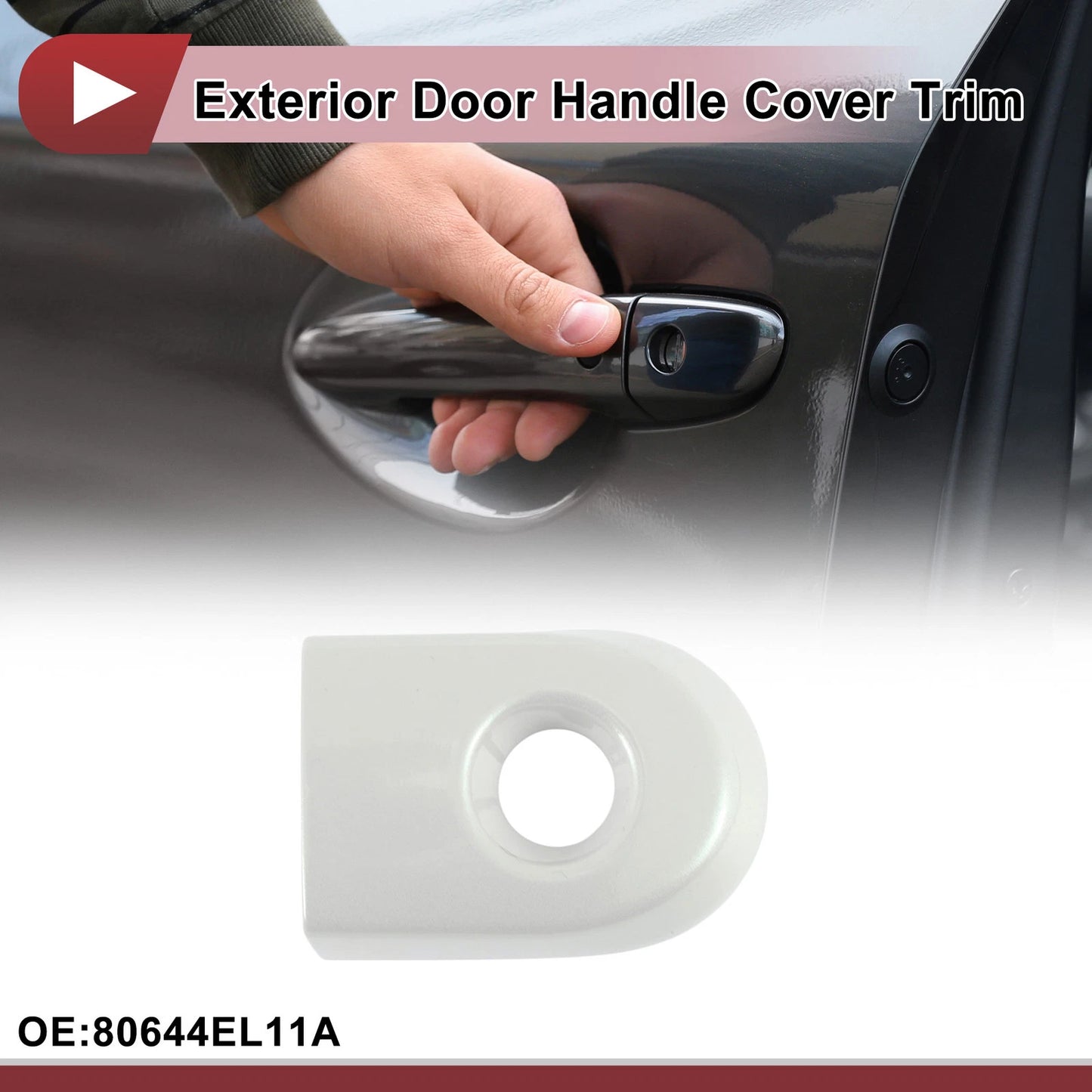 Exterior Door Handle Cover Trim No. 80644EL11A for Nissan Versa (2007–2012) White