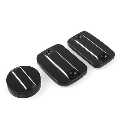 Black Front Brake Clutch Fluid Reservoir Cap & Rear Brake Cover for Scrambler 1100