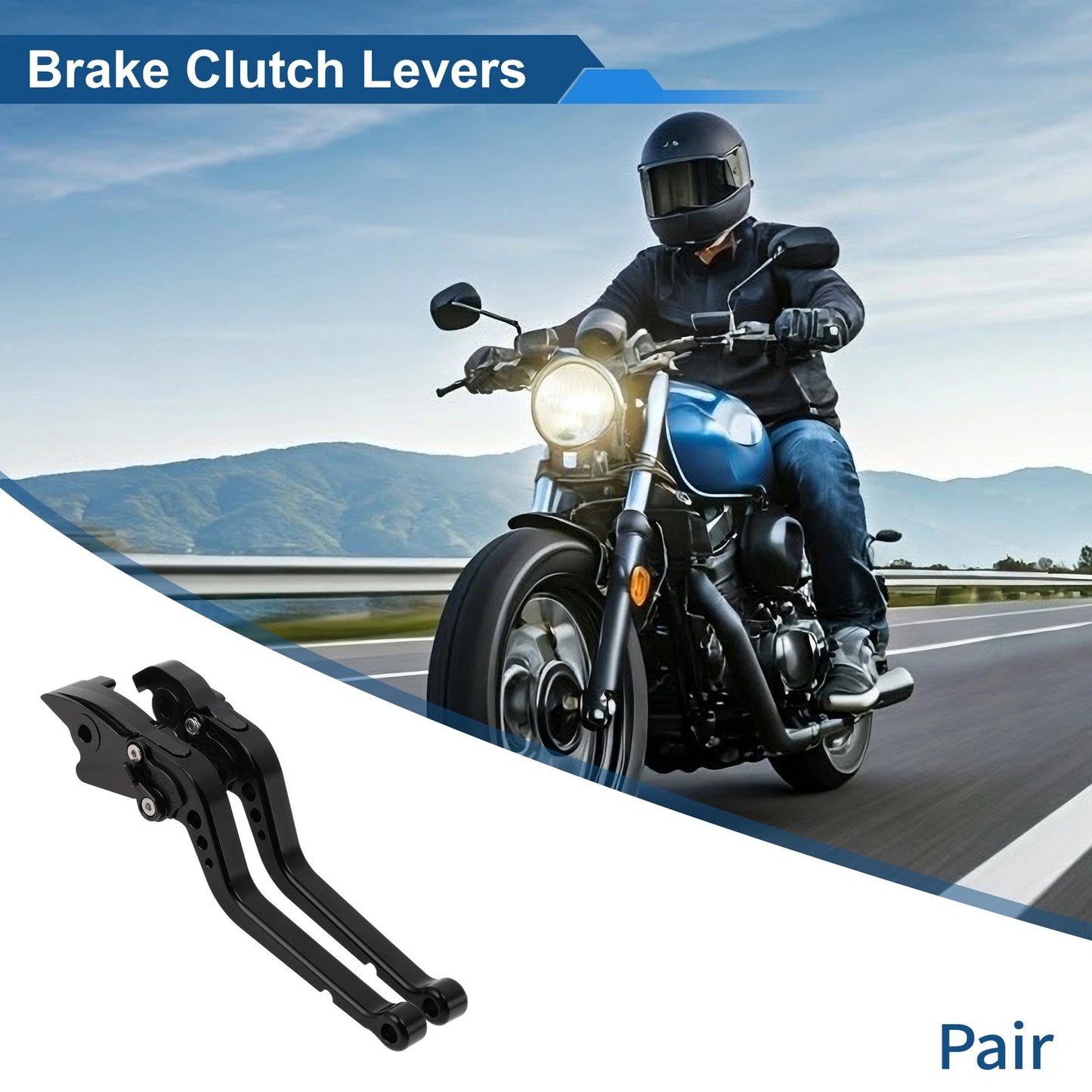 2X Adjustable Long Brake Clutch Levers for Honda RC51 (2000–2006) Black