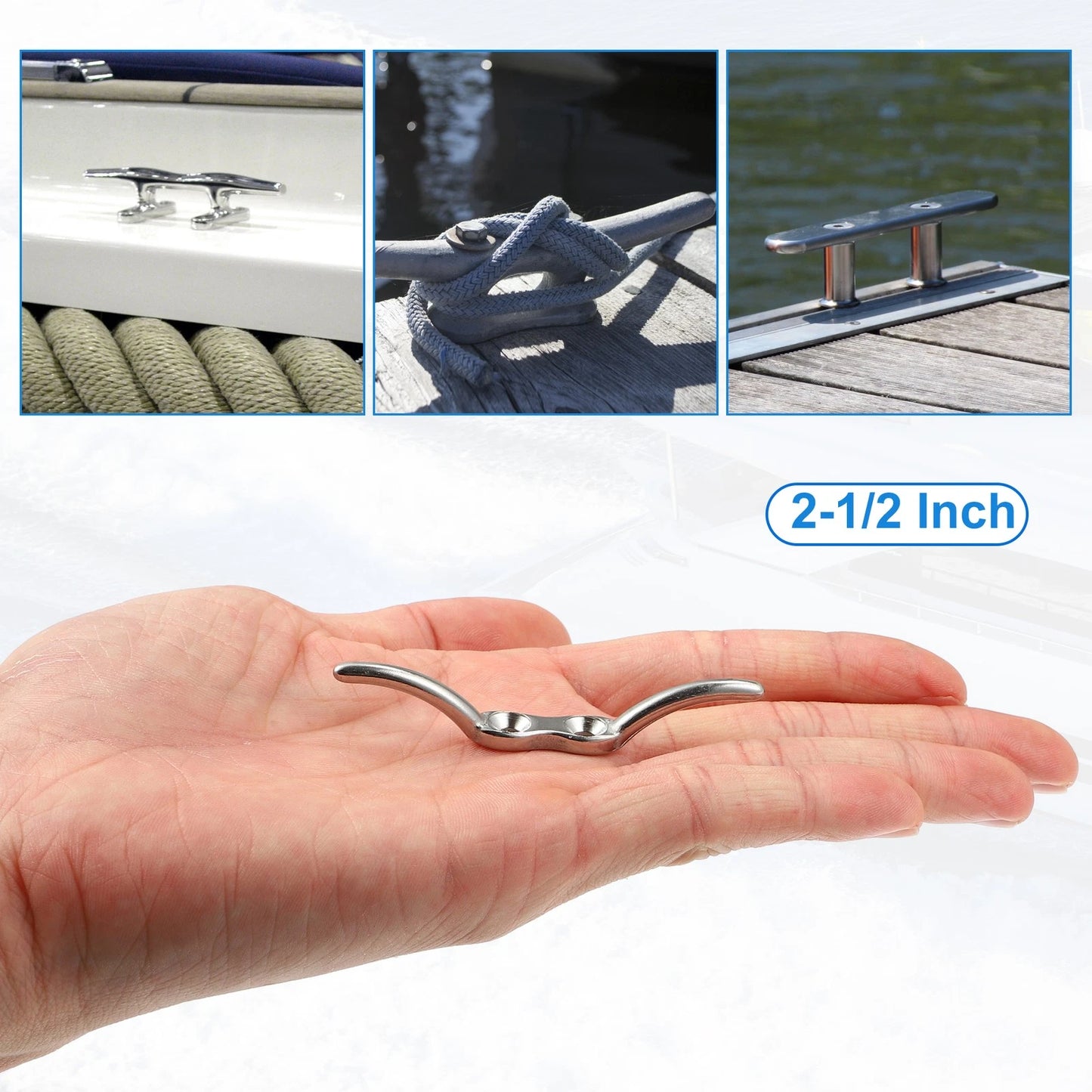 4Pcs Stainless Steel Flagpole Cleat Hook for Marine Boat