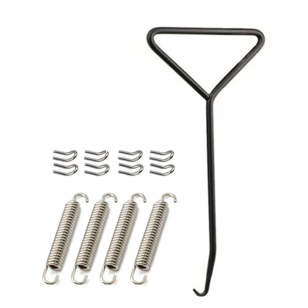 Set of 4 Exhaust Pipe Muffler Mounting Springs Hooks for Universal Motorcycle