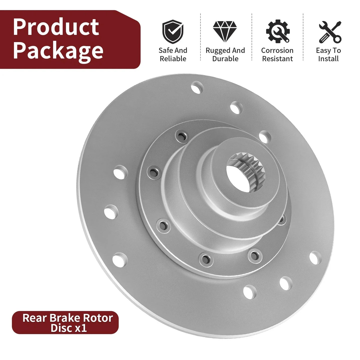 Rear Brake Disc Rotor Assembly for Polaris Worker 500 Xplorer 500 (1997–2001)