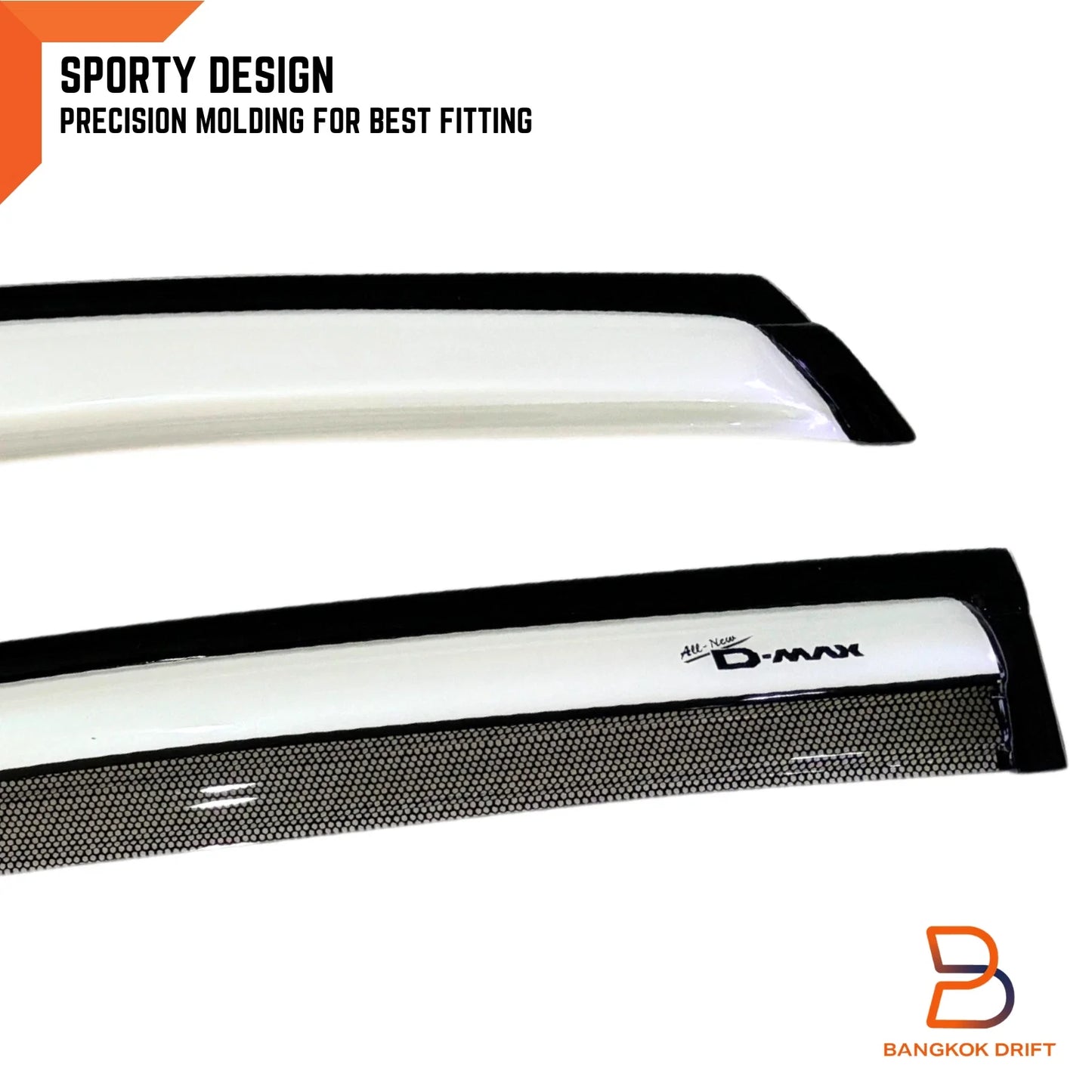 White Pearl Visor Rain Shield Weather Guard for Isuzu D-Max (2012-2019)