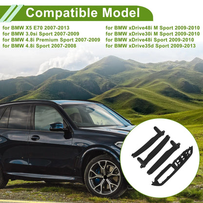 Door Panel Handle Pull Trim Cover for BMW X5 E70 (2007-2013) Black