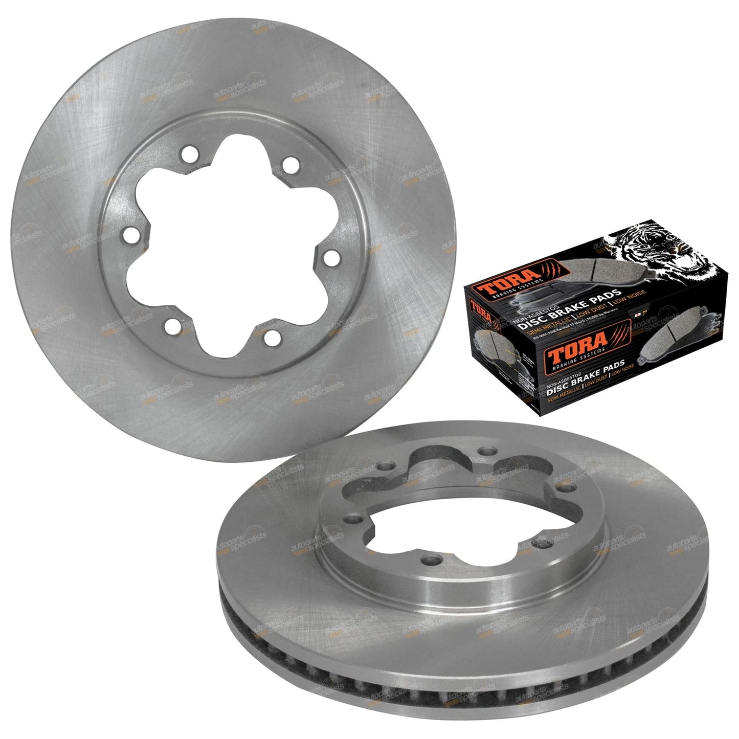 2 Front Disc Rotors + Brake Pads for Toyota Hiace Van (2005–2012)
