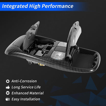 Carbon Fiber Overhead Console Light Assembly for Dodge Ram 1500 (2019-2023)
