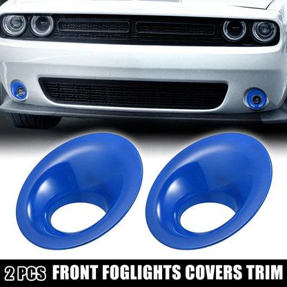 2 x Car ABS Front Fog Light Covers Trim for Dodge Challenger (2015-2020) Blue