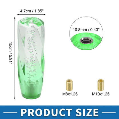 Set of 1 Shift Knob with 2 Adapters for Universal Fit (15cm, Light Green)