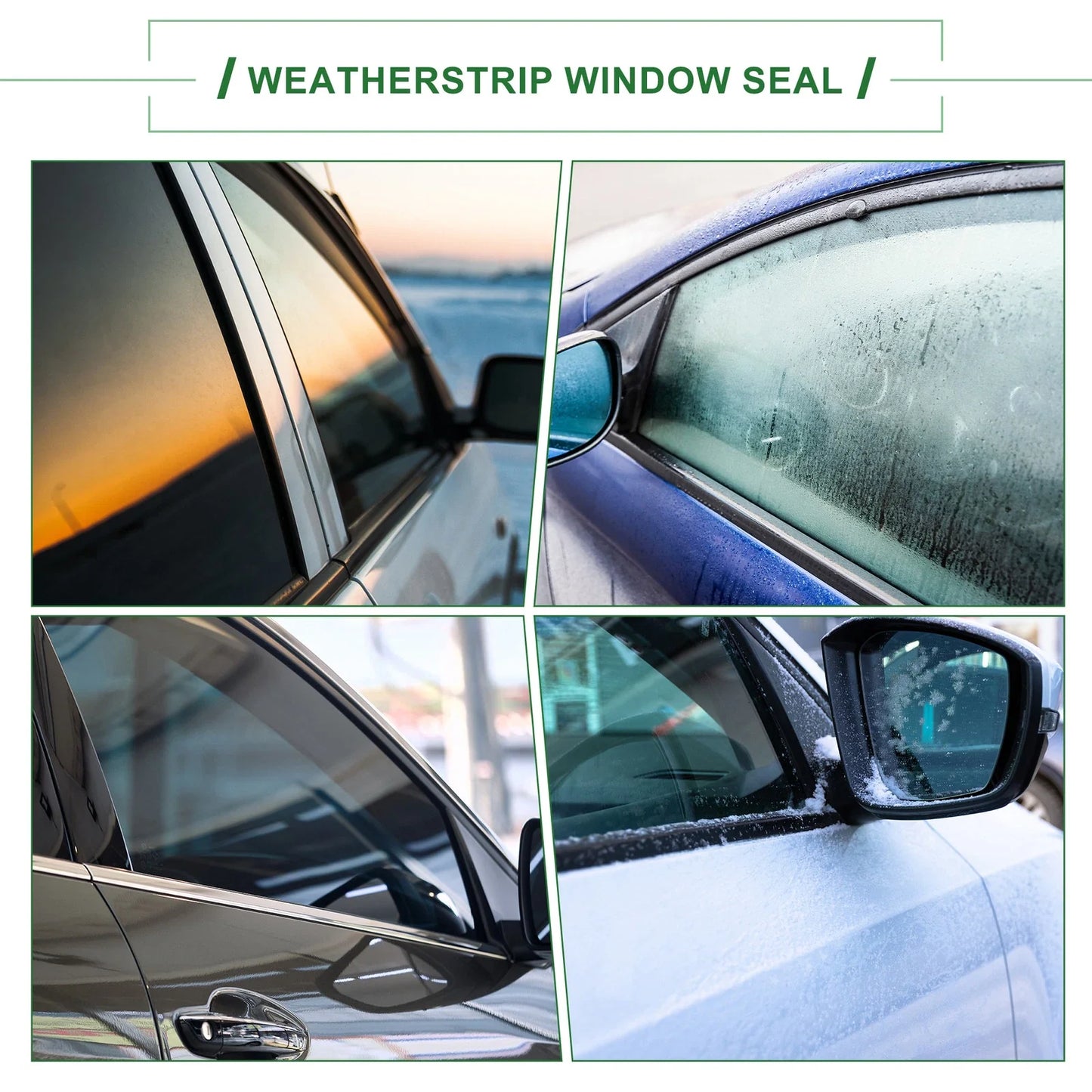 2 x Front Left & Right Weatherstrip Window Seals for Honda Accord (2018-2023)