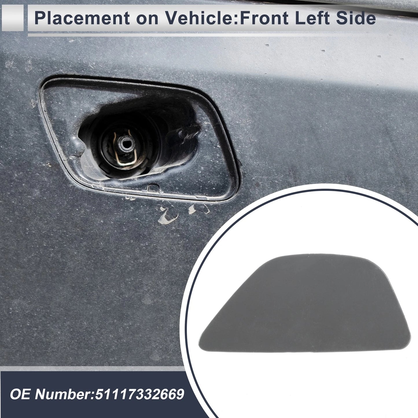 Bumper Headlight Washer Nozzle Cover Cap for BMW 535i (2011–2016)