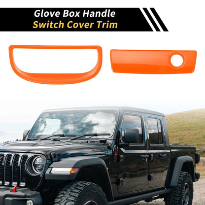 Glove Box Handle Switch Cover Trim for Jeep Wrangler JK (2007–2017) Orange
