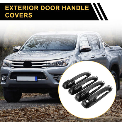 Set of 4 Car Door Handle Protectors for Dodge Ram 1500 (2002–2008) Glossy Black