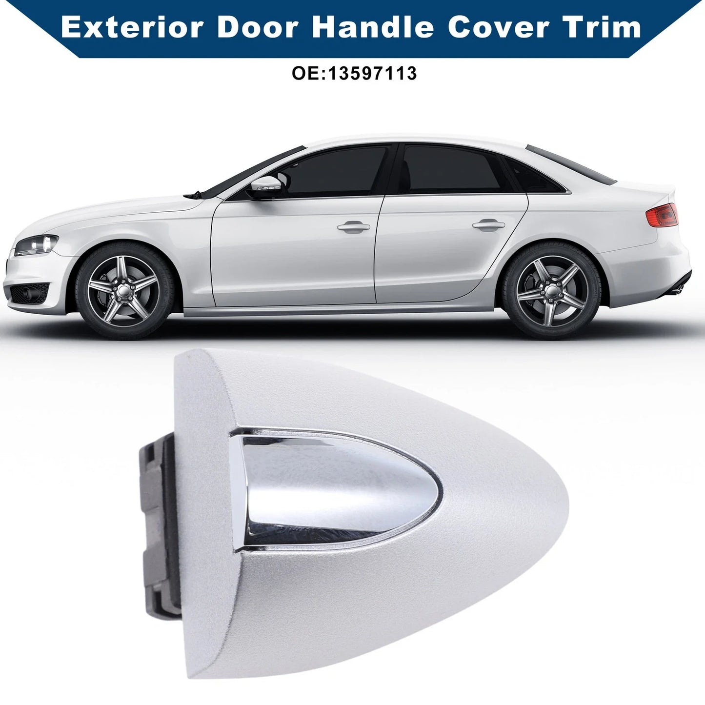 Exterior Door Handle Cover Trim for Buick LaCrosse (2017-2019) Silver Tone