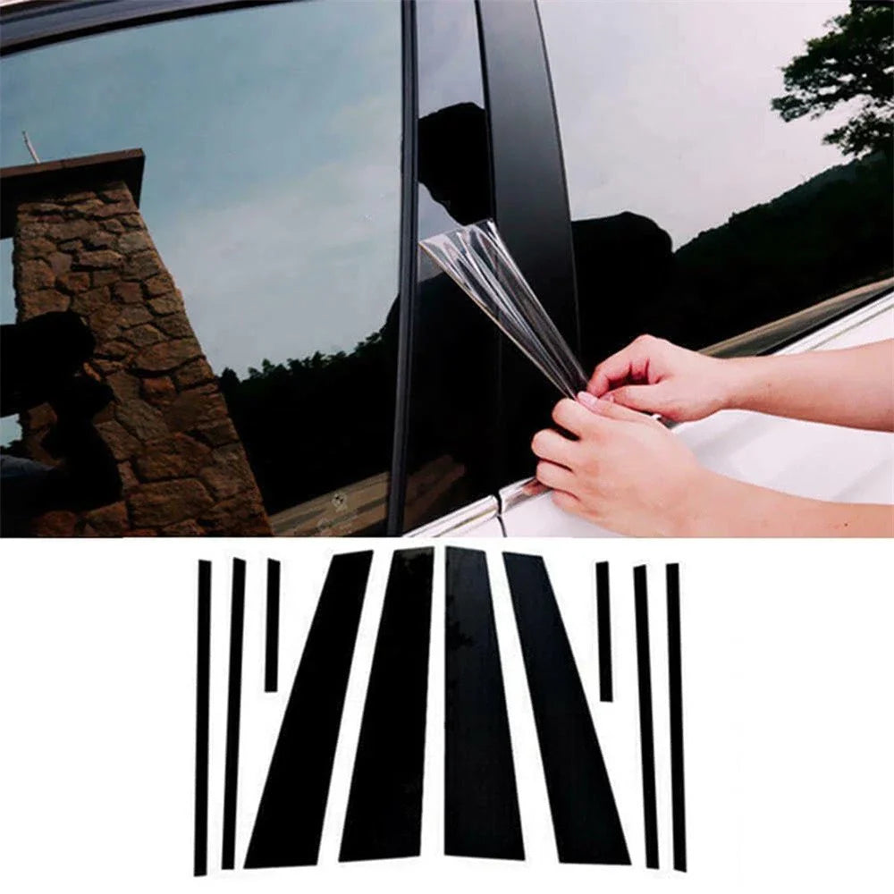 10x Glossy Black Door Window Trim Covers for Toyota RAV4 (2019-2023)