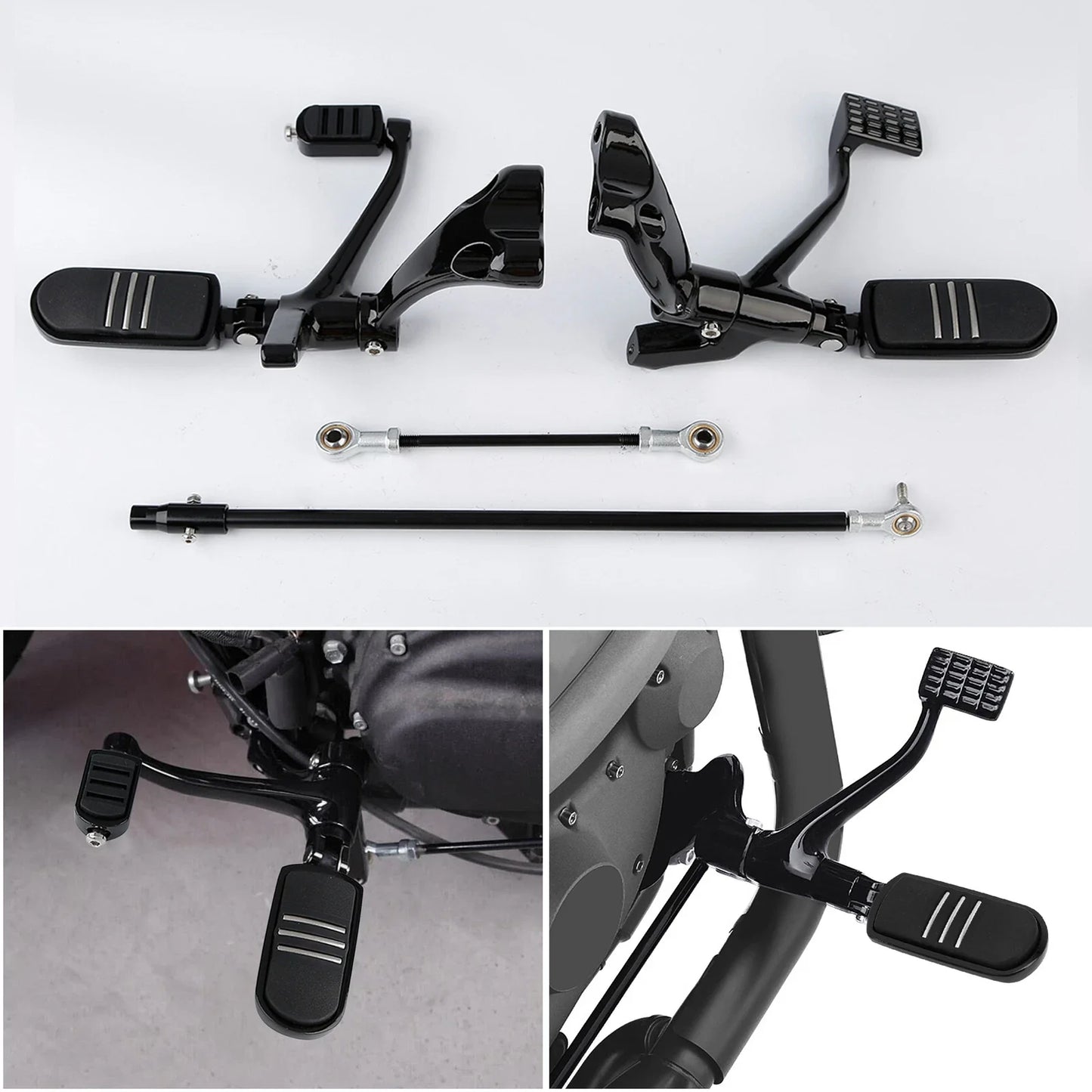 Black Forward Control Lever & Footpeg Bracket for Harley Sportster (2014-2022)