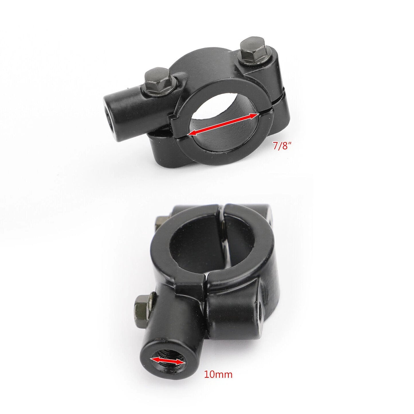 Pair of 10mm CCW Mirror Brackets for Motorcycle Enduro Quad Scooter