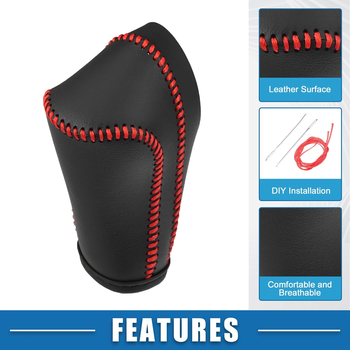 Gear Shift Lever Cover for Honda CR-V (2008–2014) - Black Red Stitches