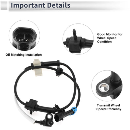 ABS Wheel Speed Sensor for Chevrolet C3500 (1995–1996) 1 Pc Front Left/Right