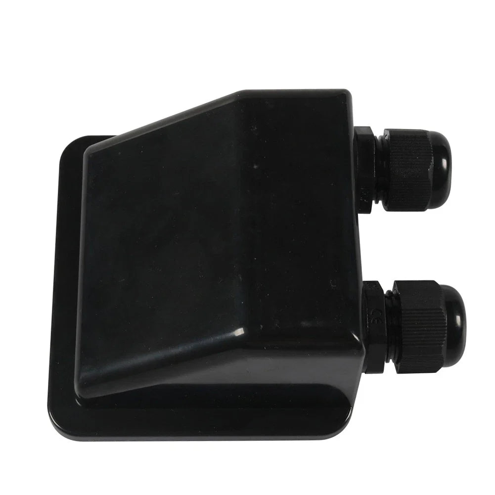 Double Wire Cable Entry Gland Box for Solar Panel RV Caravan Black