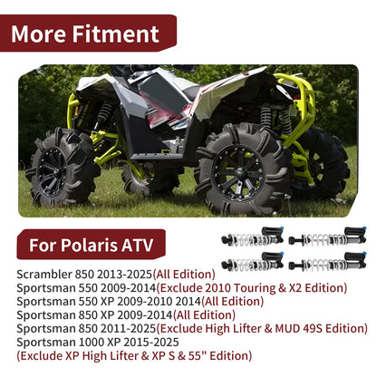 Set of 2 Rear & Front Shock Absorbers for Polaris Scrambler Sportsman