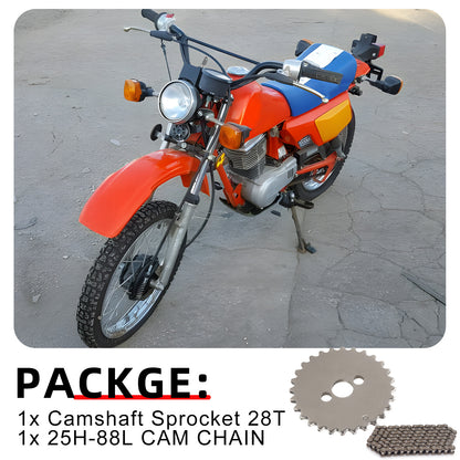 Camshaft Sprocket & Timing Chain for Honda XR80 XR80R XL80S (1979–1999)