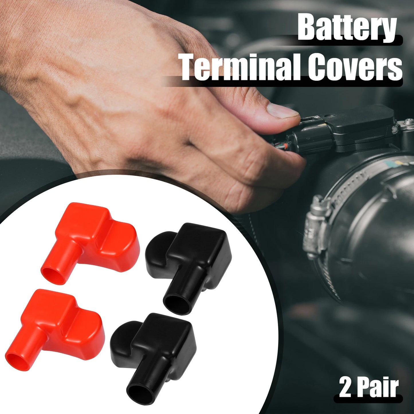 2 Pair Battery Terminal Cover Boot Protector for Cars and Boats 2.68"x1.61"x1.69"