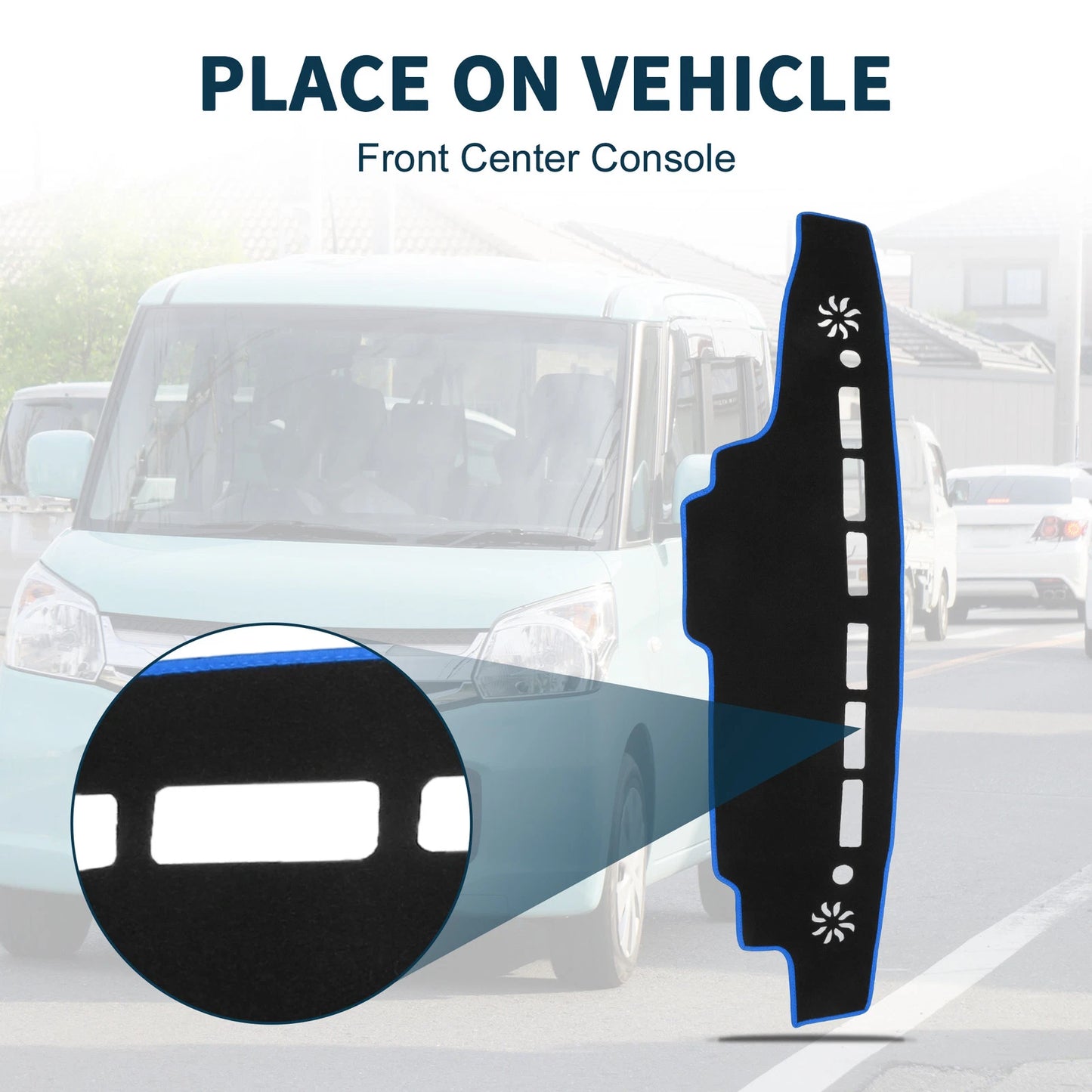 Dashboard Cover Mat for Suzuki Every DA17V (2015–2024) Black Blue 1 Set