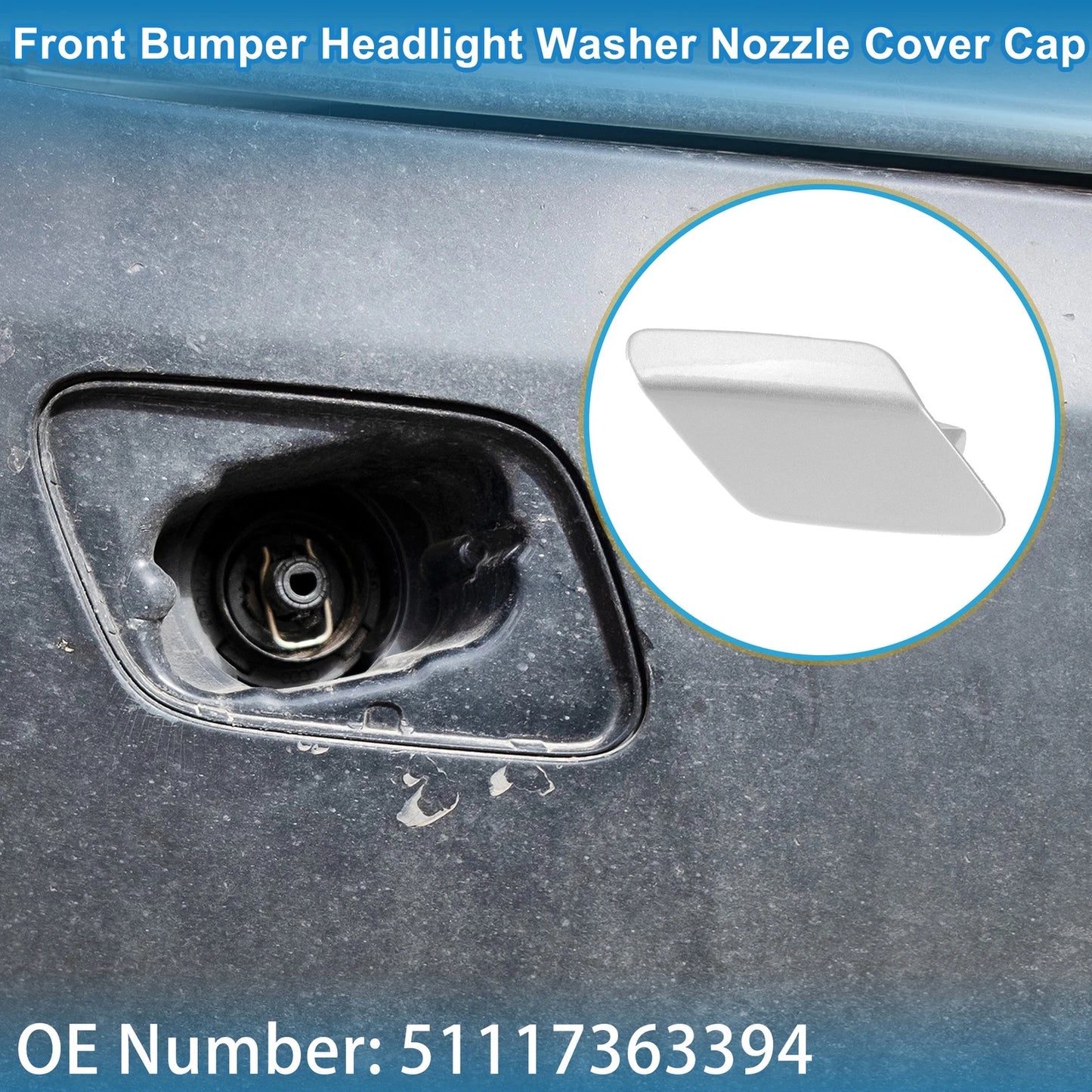 Front Right Washer Nozzle Cover Cap No. 51117363394 for BMW 428i (2014–2016)