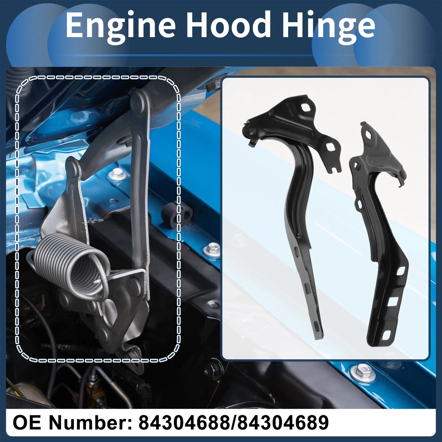 Hood Hinges for Chevrolet Cruze (2016–2019) Set of 2 No. 84304688