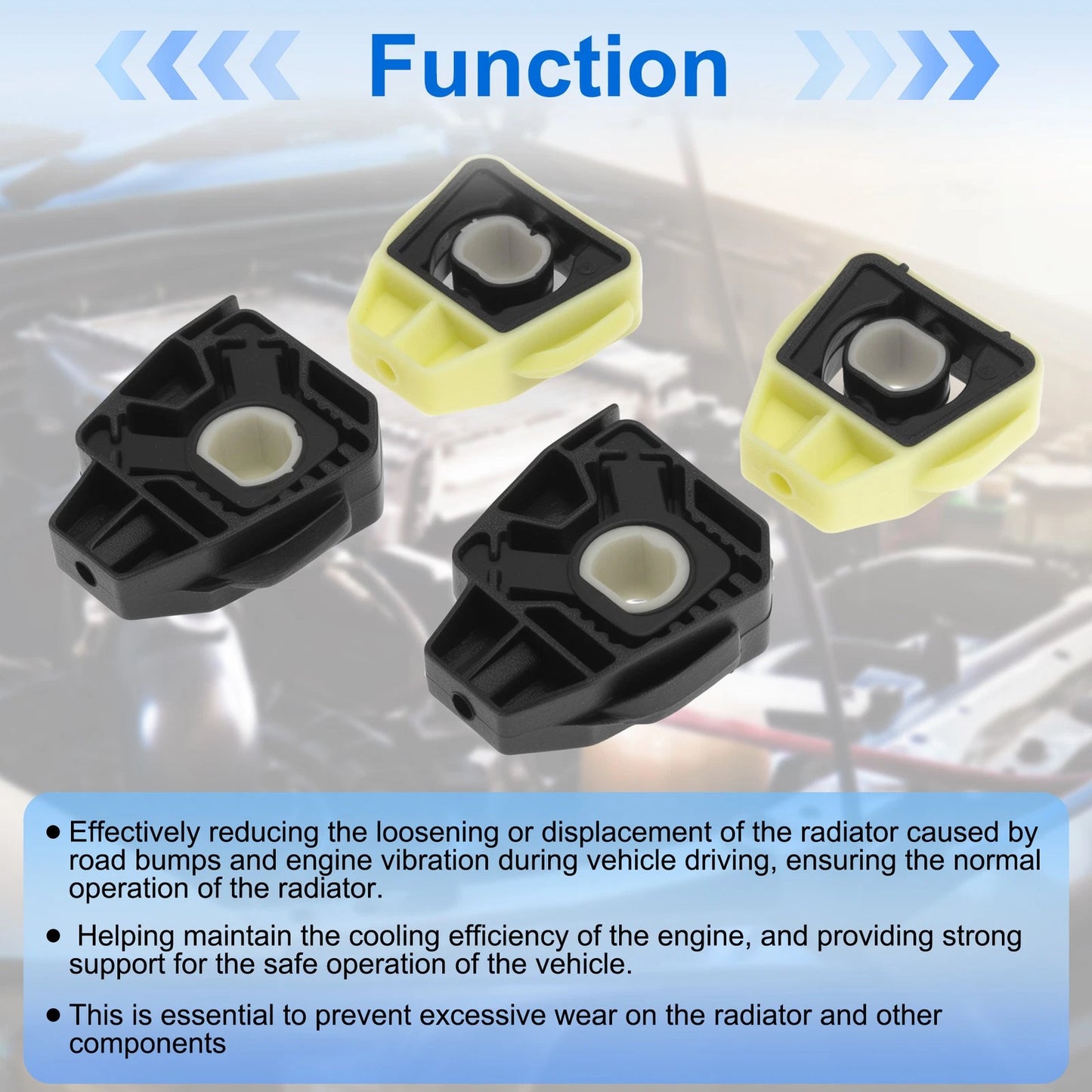 Set of 2 Upper/Lower Side Radiator Mounts for Audi A3 (1998–2003) 1J0806155E
