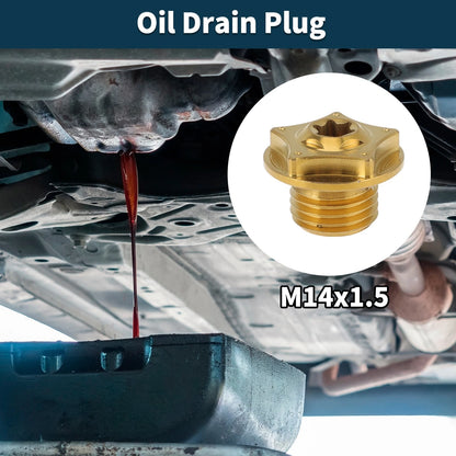 Oil Drain Plug   M14*1.5 Gold Tone