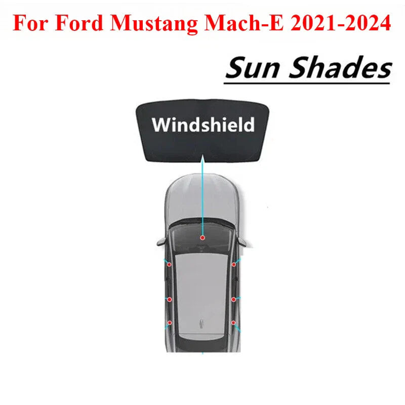 2 x Window Sun Visor Shade Privacy Sleep Shield for Mustang Mach-E (2021–2024)