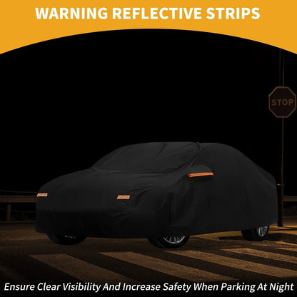 Car Cover Waterproof All Weather for BMW 1 Series Sedan Black 190T-PU