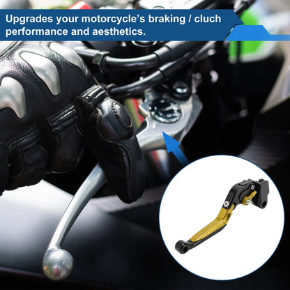 Short Long Brake Clutch Levers for Kawasaki Vulcan S 650 (2015–2023) Black Gold Tone
