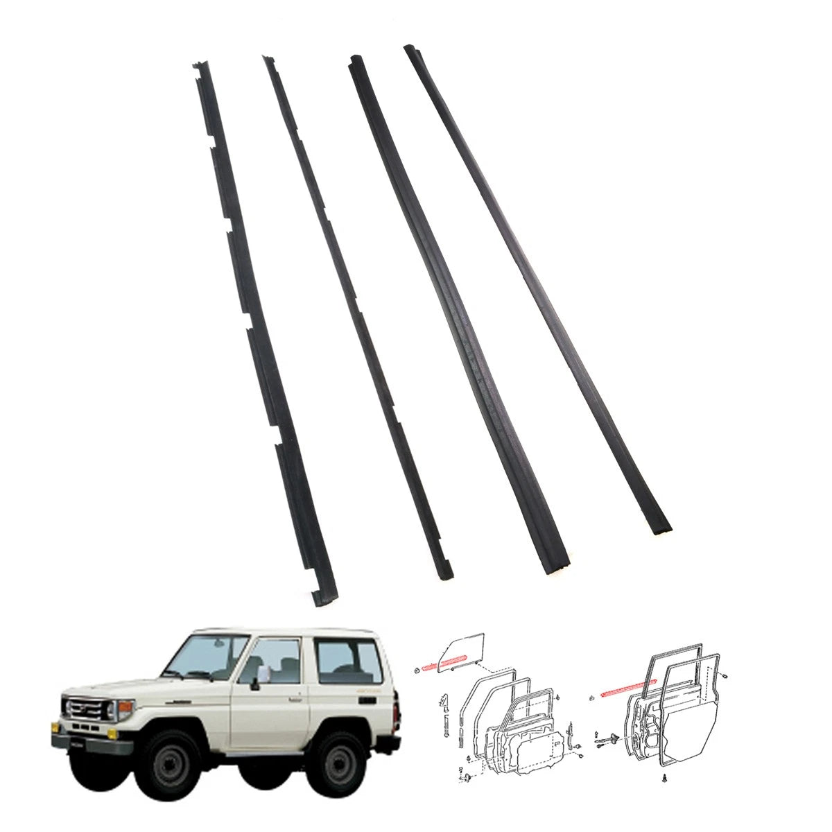 Outer Weatherstrip for Toyota Land Cruiser 4D (FZJ76, GRJ79, VDJ79)