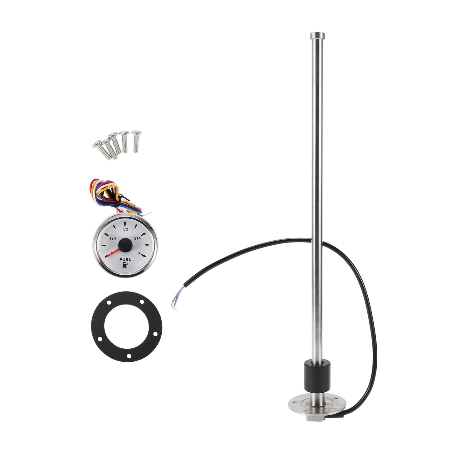 Fuel Sending Unit and Gauge Kit 0-190 Ohm for Boat Car Truck (0-190 Ohm)