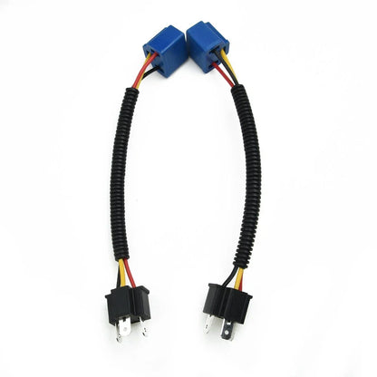 2 x Ceramic Headlight Bulb Socket Plug Adapter Connector for H4 9003