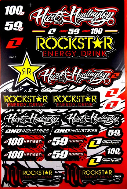 Rockstar Motorcycle Sticker Sheet Decal Graphics Set