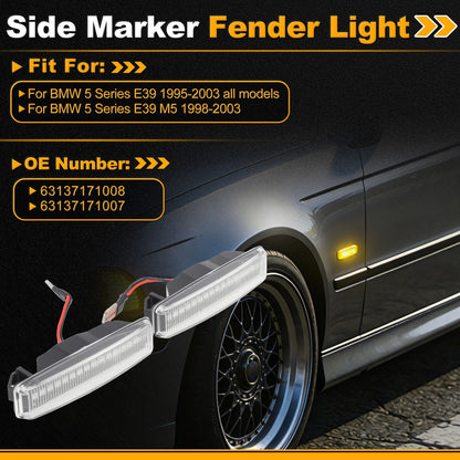 Side Marker Light 63148360589 for BMW 5 Series E39 (1995–2003) Transparent Lens